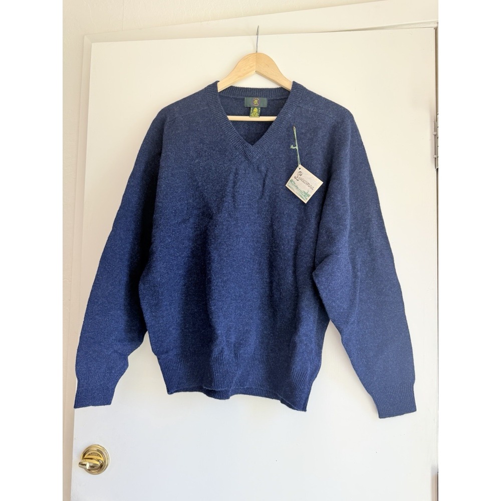 Club Room Men's 100% Lambswool V-Neck Pullover Knit Sweater Navy M Regular